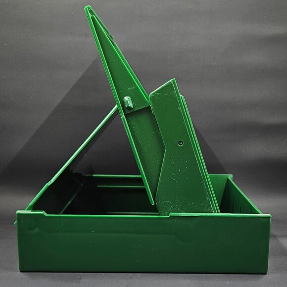 Vintage 80's FLIP'N'FILE 10 Green 5-1/4" Floppy Disk Diskette Storage Case - Picture 11 of 16